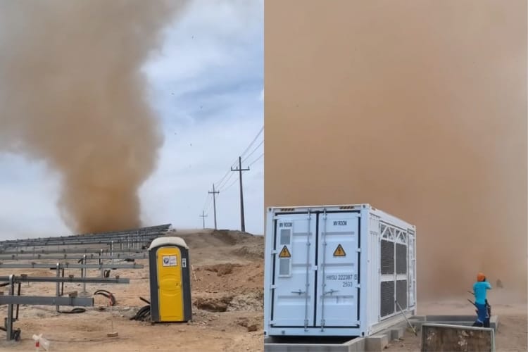 Redemoinho surge em obra no Ceará e reação de trabalhadores viraliza nas redes sociais