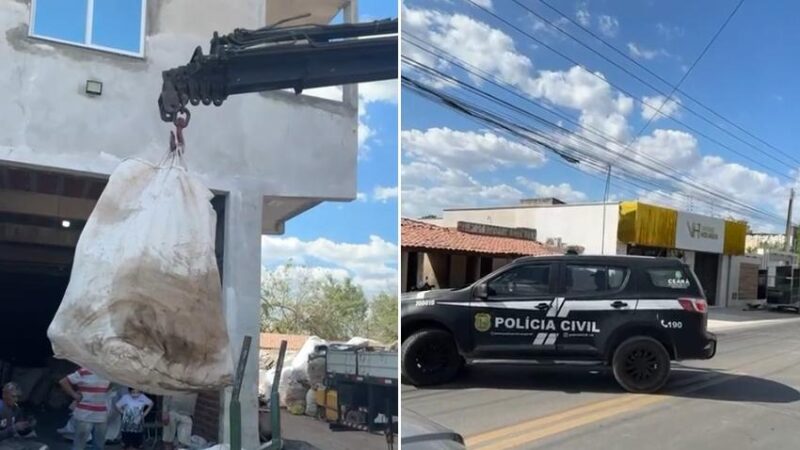 Duas tonelas de fios são apreendidas e irmãos são presos em sucata clandestina no Interior do Ceará