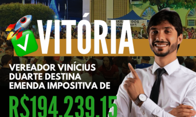 Vereador Vinícius Duarte garante emenda de quase R$ 200 mil para restauração de praça em Juazeiro do Norte