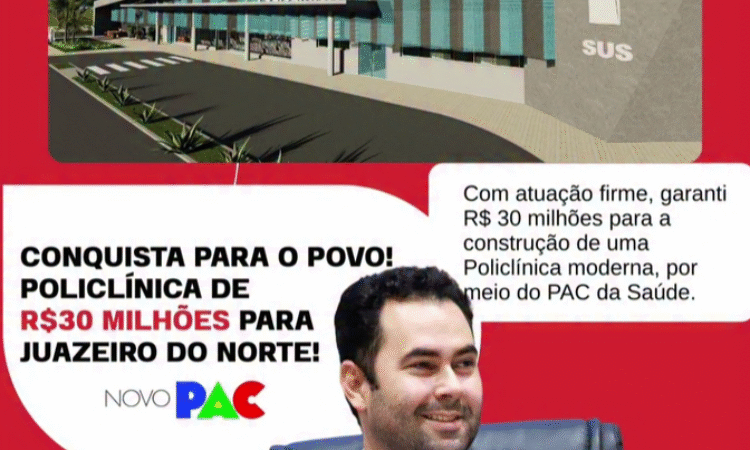 Investimento de R$ 30 milhões garante nova policlínica e marca avanço histórico da saúde em Juazeiro do Norte