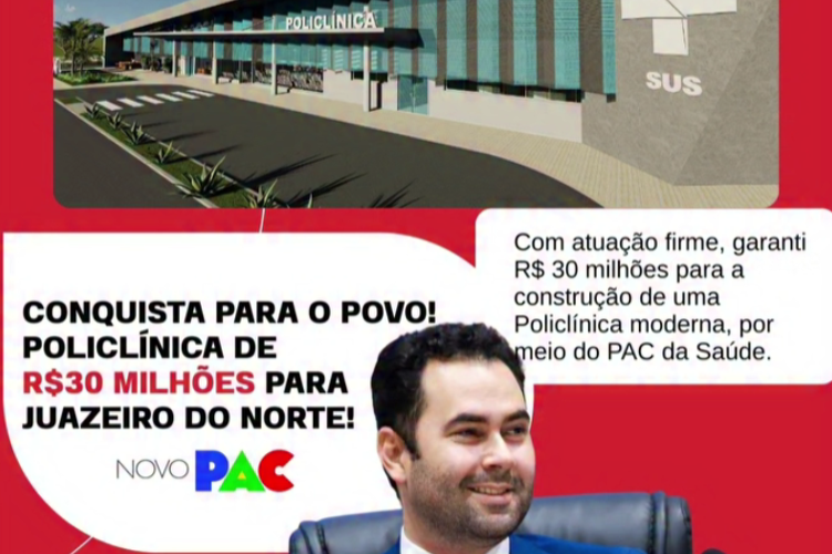 Investimento de R$ 30 milhões garante nova policlínica e marca avanço histórico da saúde em Juazeiro do Norte